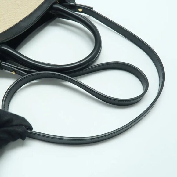 Celine Cabas Brown Canvas Satchel 982-061925 - Picture 8 of 12